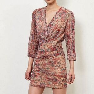 Ba&sh-NWT-Amelia Robe Wrap Red Rouge Dress-Size 2(please check measurements)